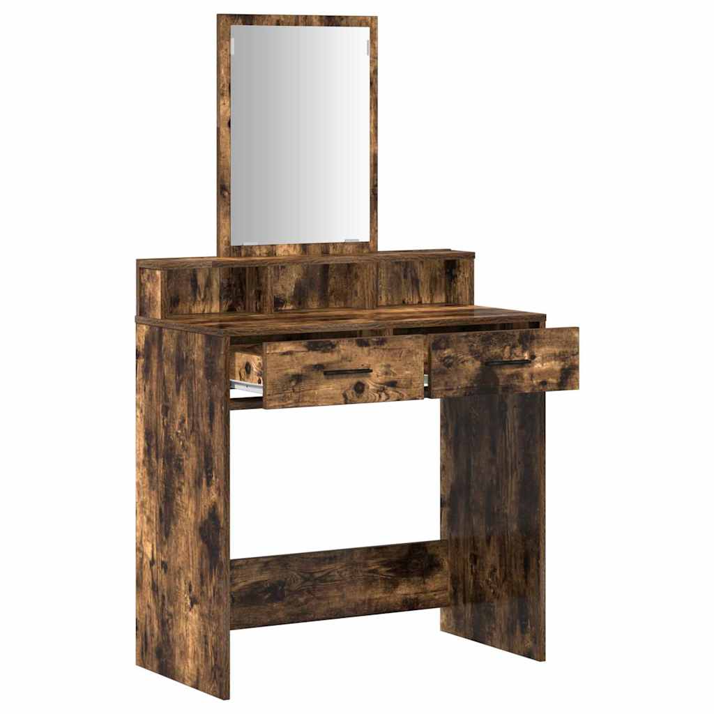 vidaXL Dressing Table Smoked Oak 79 x 41 x 140 cm Engineered Wood 5