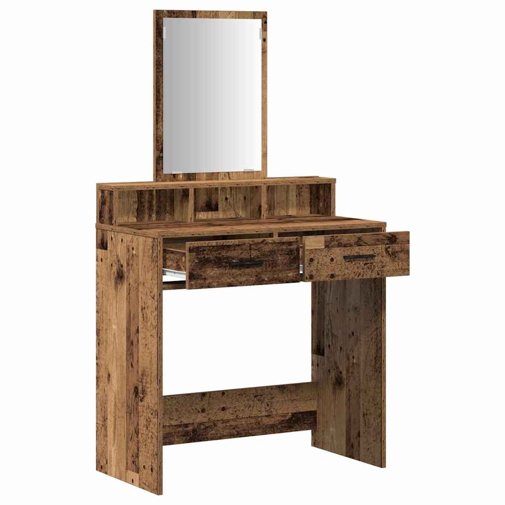 vidaXL Dressing Table Old Wood 79 x 41 x 140 cm Engineered Wood 5