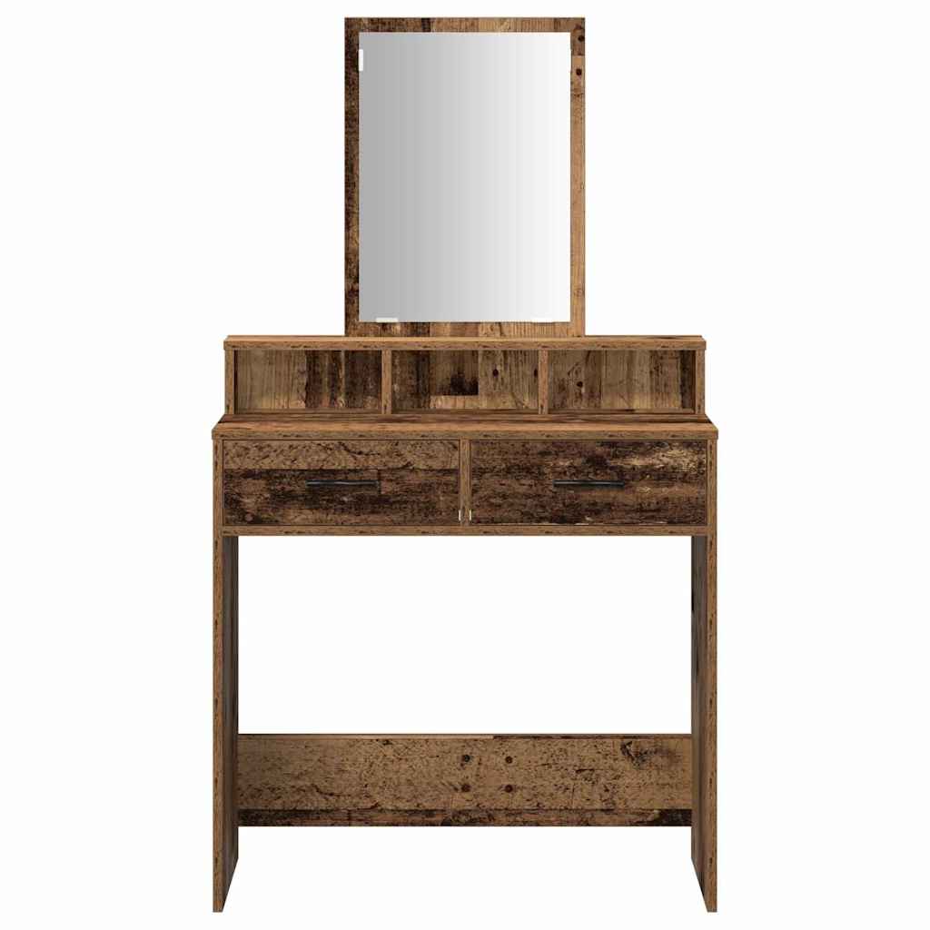 vidaXL Dressing Table Old Wood 79 x 41 x 140 cm Engineered Wood 6