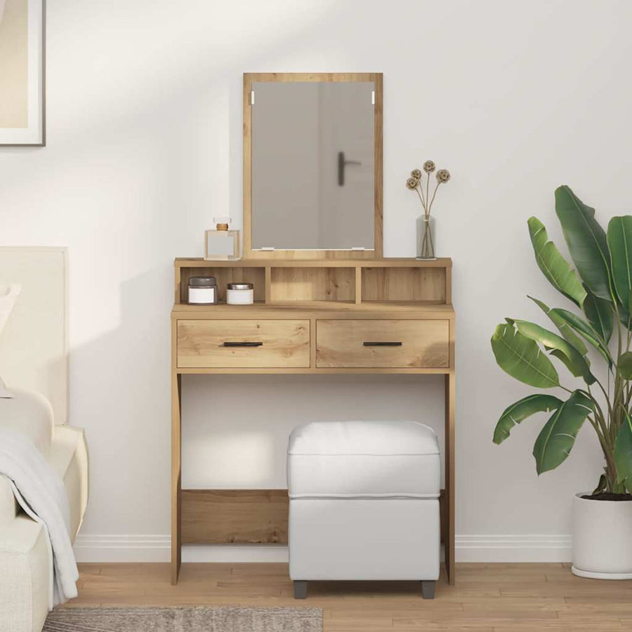 vidaXL Dressing Table Artisan Oak 79 x 41 x 140 cm Engineered Wood 1