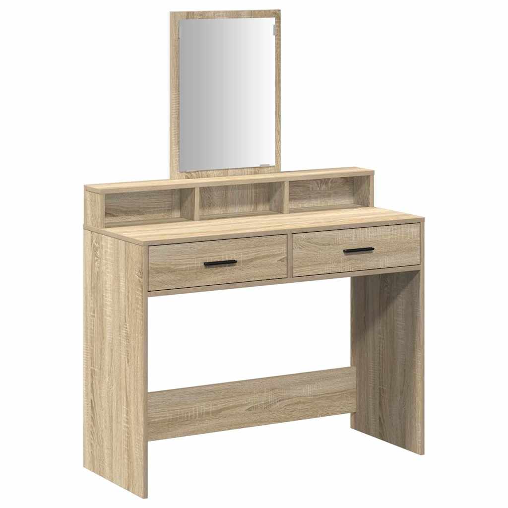 vidaXL Dressing Table Sonoma Oak 100 x 41 x 140 cm Engineered Wood 2