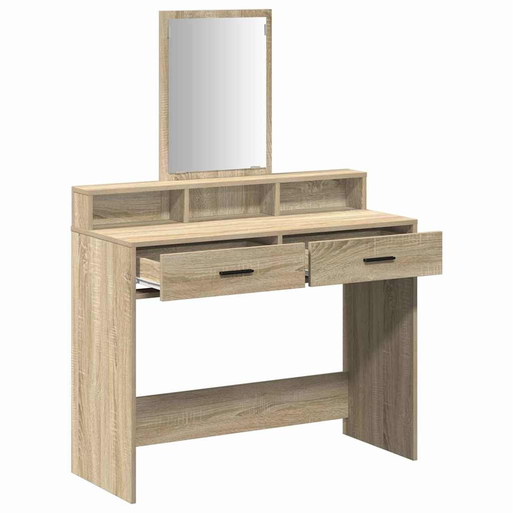 vidaXL Dressing Table Sonoma Oak 100 x 41 x 140 cm Engineered Wood 5