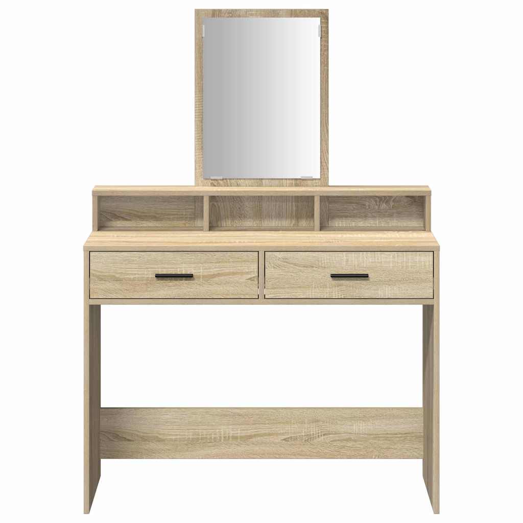 vidaXL Dressing Table Sonoma Oak 100 x 41 x 140 cm Engineered Wood 6
