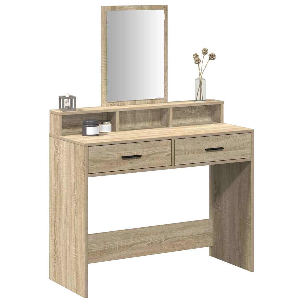 vidaXL Dressing Table Sonoma Oak 100 x 41 x 140 cm Engineered Wood 3