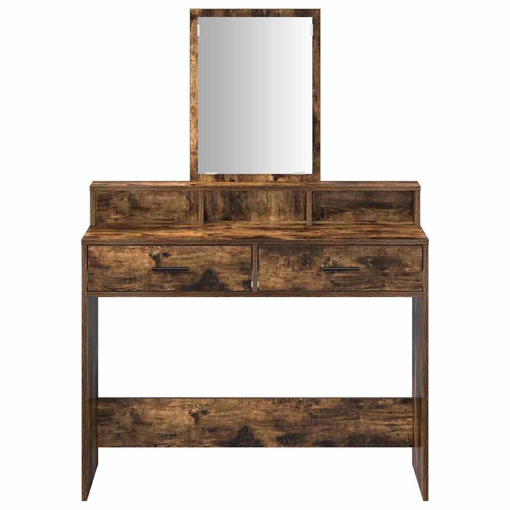 vidaXL Dressing Table Smoked Oak 100 x 41 x 140 cm Engineered Wood 6