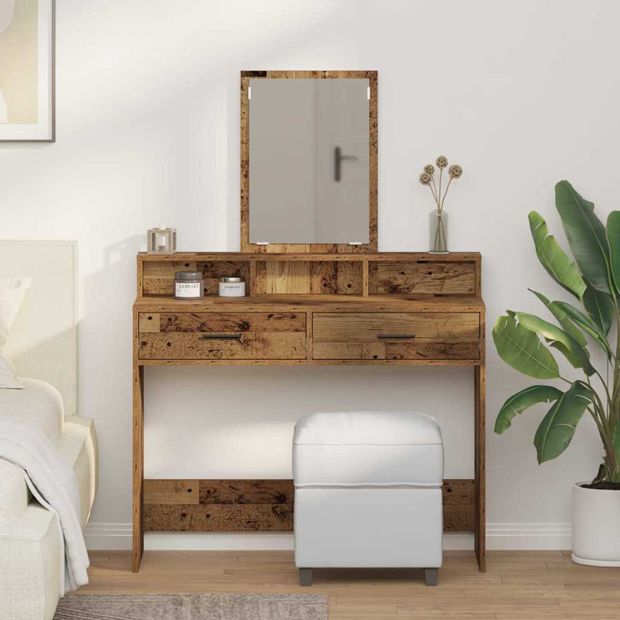vidaXL Dressing Table Old Wood 100 x 41 x 140 cm Engineered Wood 1