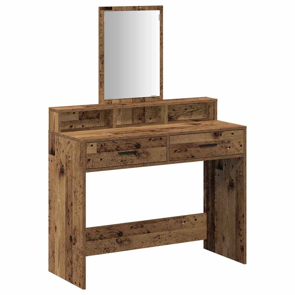 vidaXL Dressing Table Old Wood 100 x 41 x 140 cm Engineered Wood 2