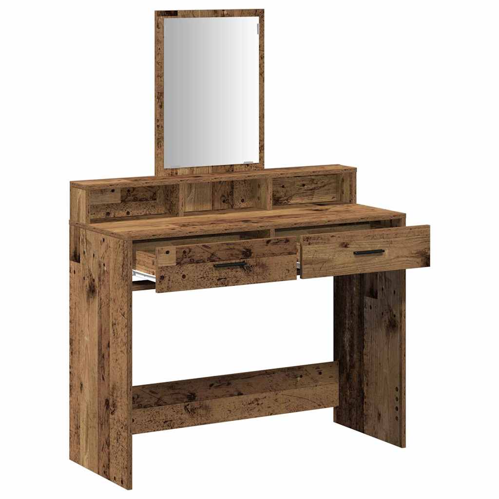 vidaXL Dressing Table Old Wood 100 x 41 x 140 cm Engineered Wood 5