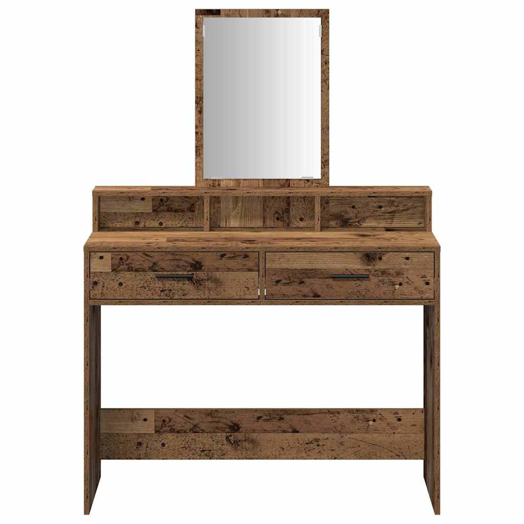 vidaXL Dressing Table Old Wood 100 x 41 x 140 cm Engineered Wood 6