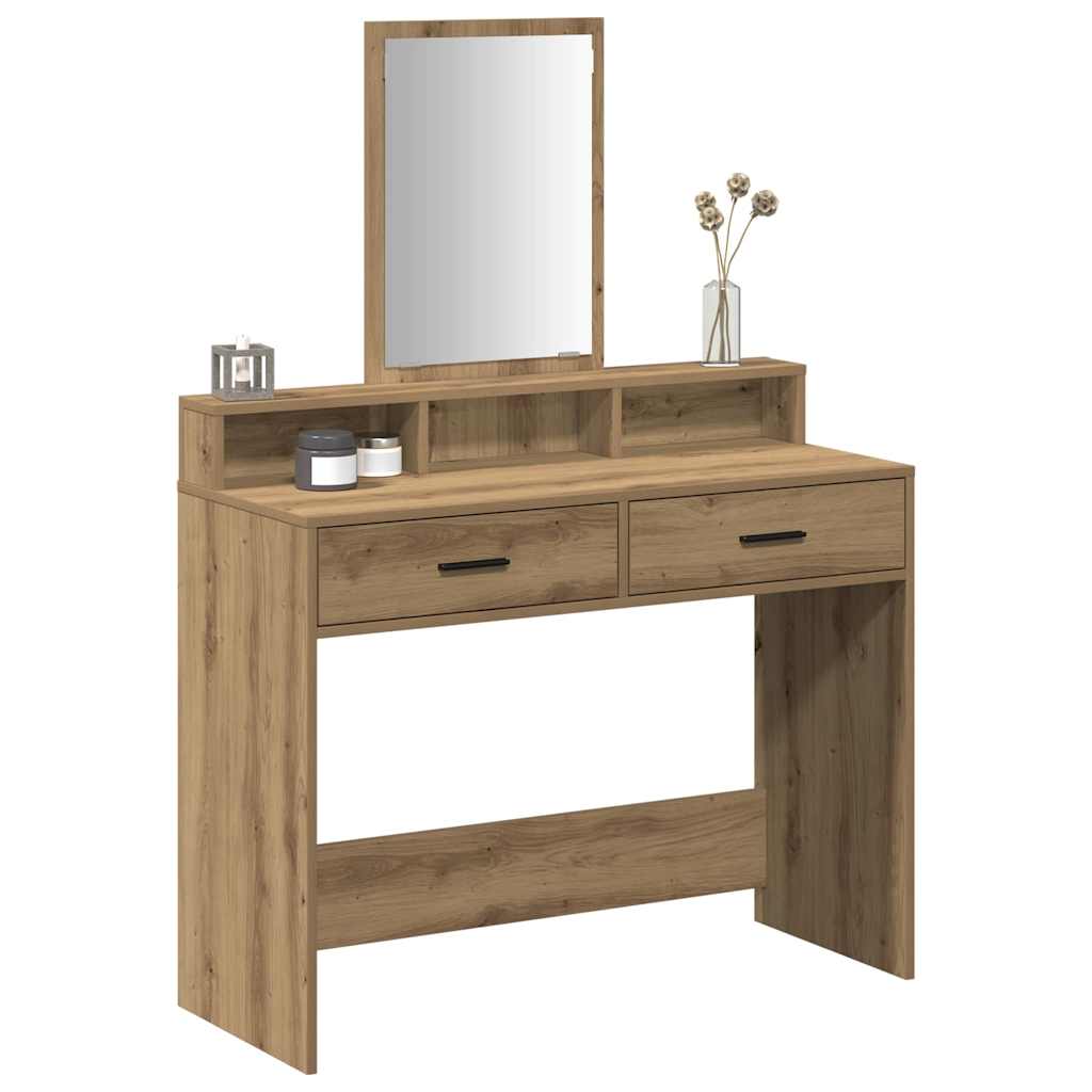 vidaXL Dressing Table Artisan Oak 100 x 41 x 140 cm Engineered Wood 3