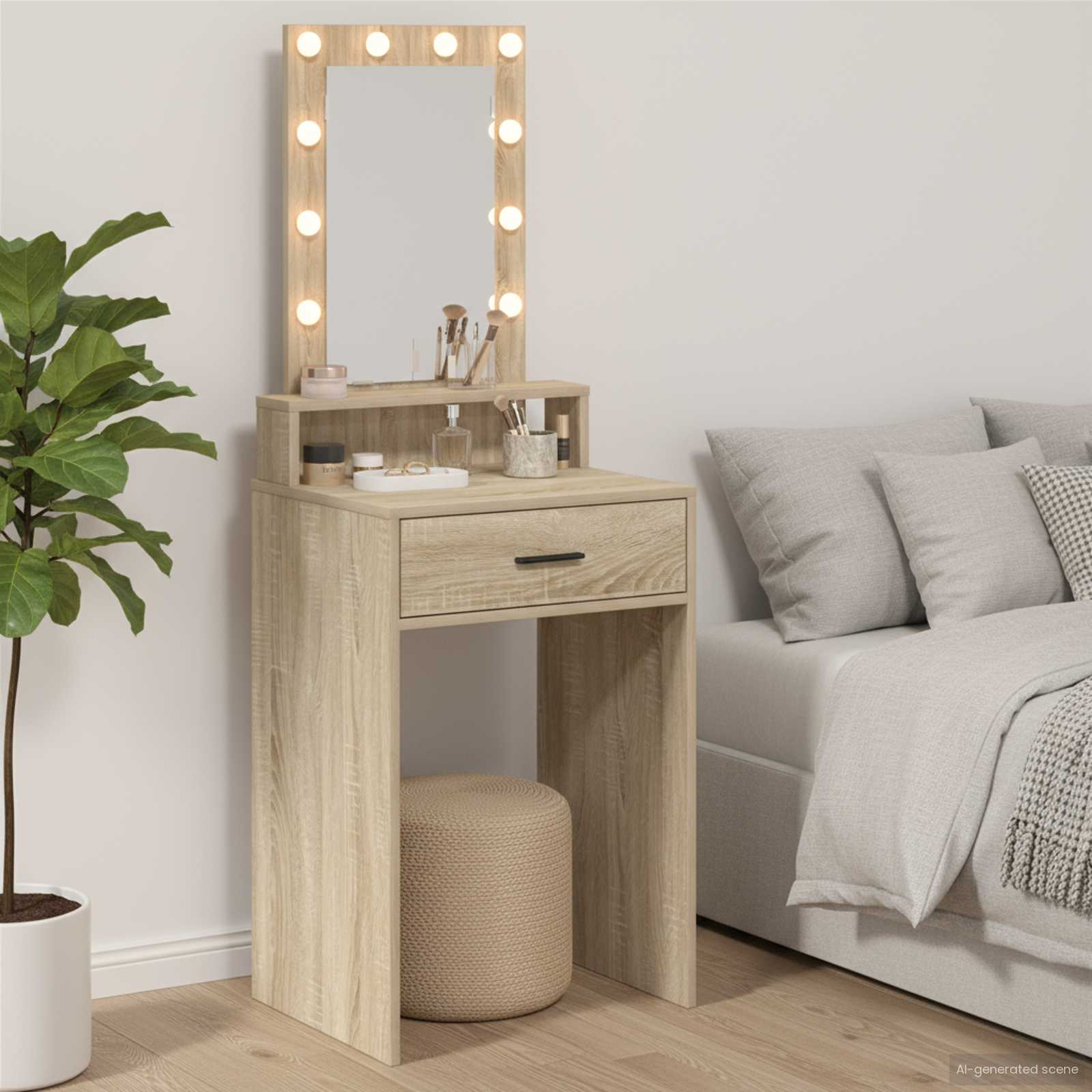 vidaXL Dressing Table Brown 50 x 41 x 140 cm Engineered Wood 1