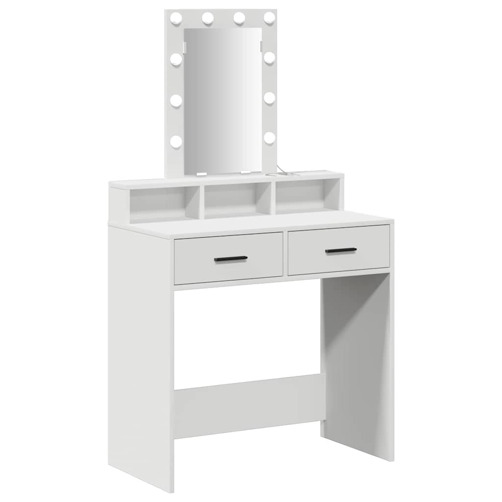 vidaXL Dressing Table White 79 x 41 x 140 cm Engineered Wood 2