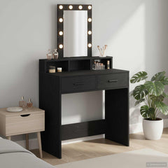 vidaXL Dressing Table Black 79 x 41 x 140 cm Engineered Wood 1