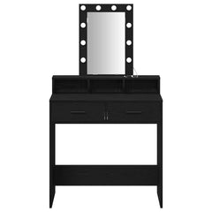 vidaXL Dressing Table Black 79 x 41 x 140 cm Engineered Wood 5
