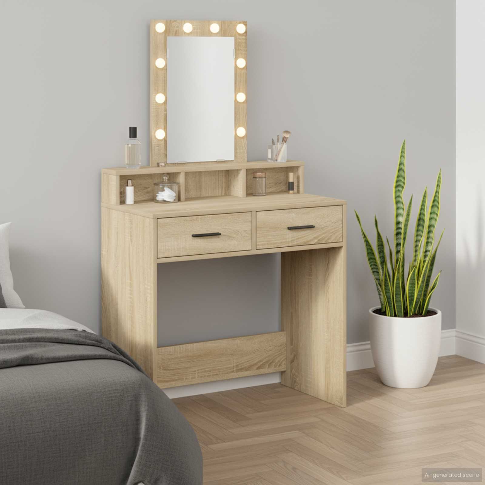 vidaXL Dressing Table Brown 79 x 41 x 140 cm Engineered Wood 1