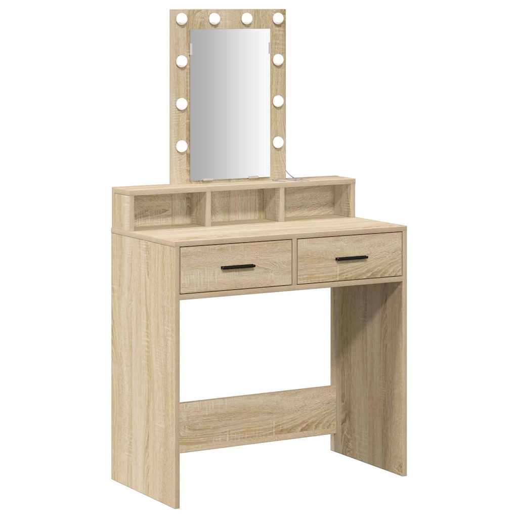 vidaXL Dressing Table Brown 79 x 41 x 140 cm Engineered Wood 2