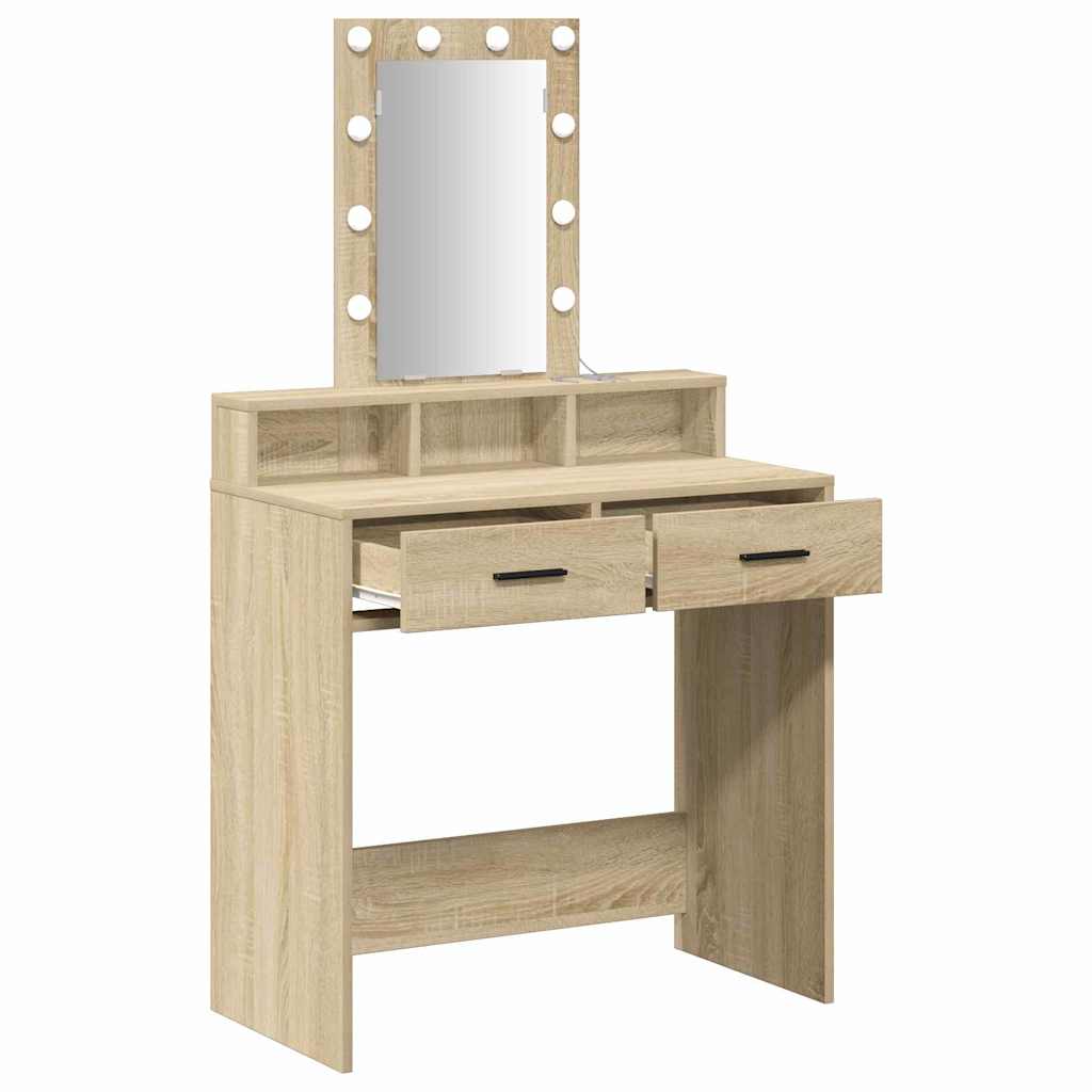 vidaXL Dressing Table Brown 79 x 41 x 140 cm Engineered Wood 4