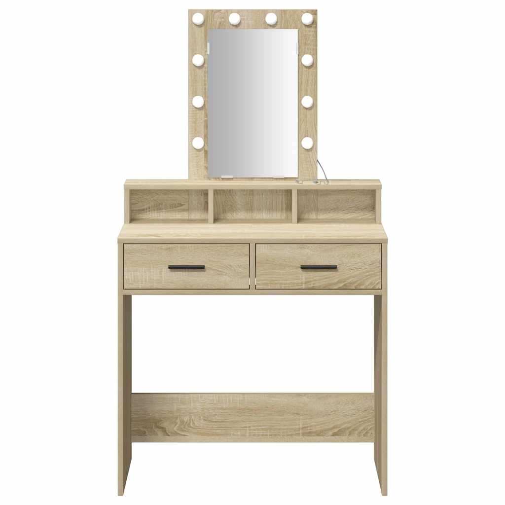 vidaXL Dressing Table Brown 79 x 41 x 140 cm Engineered Wood 5