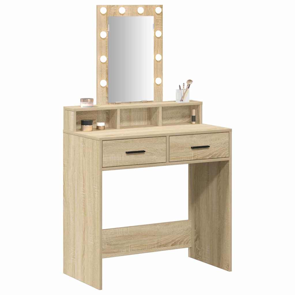 vidaXL Dressing Table Brown 79 x 41 x 140 cm Engineered Wood 3