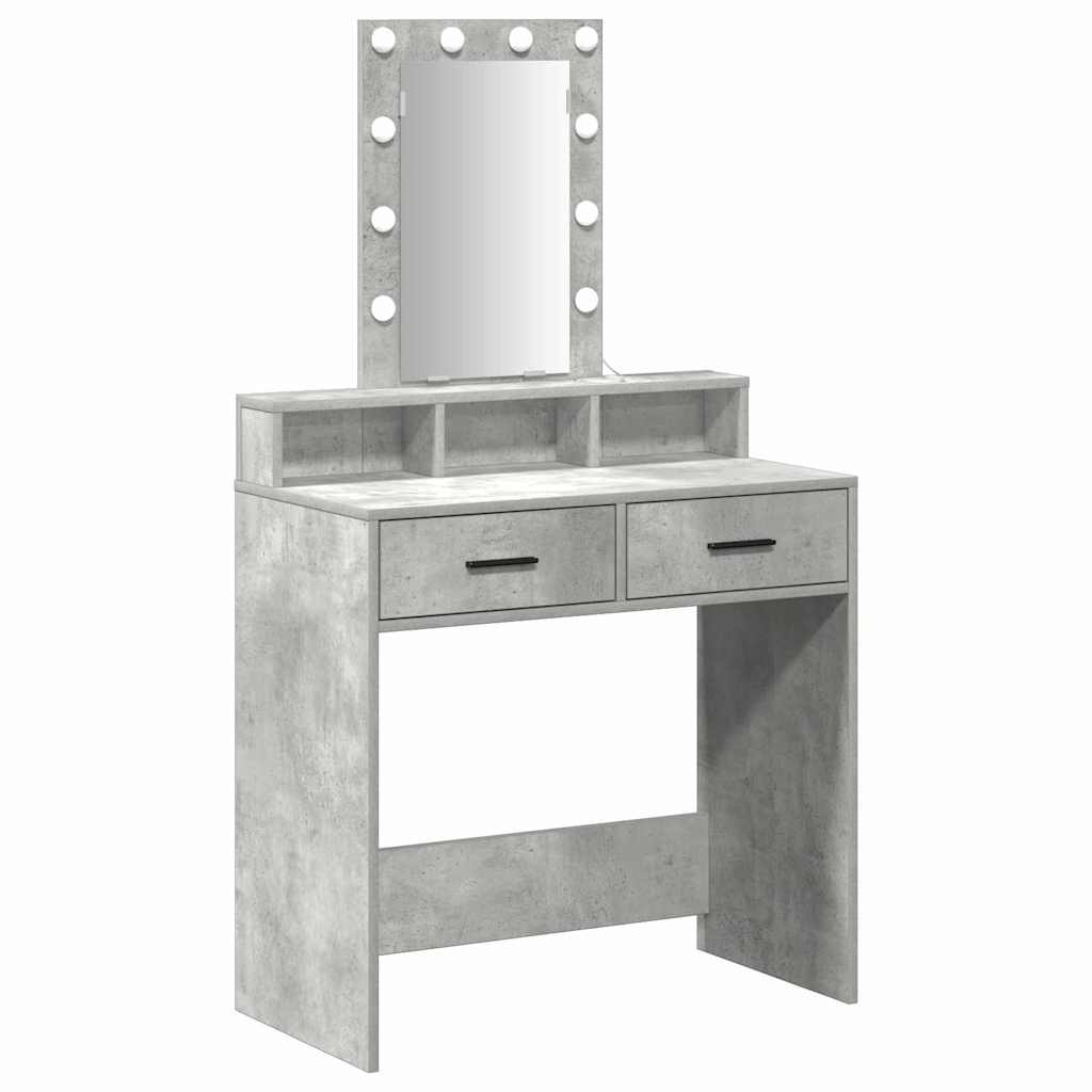 vidaXL Dressing Table Grey 79 x 41 x 140 cm Engineered Wood 2