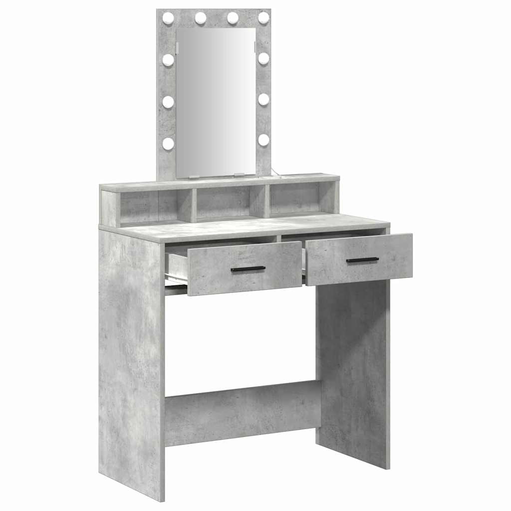 vidaXL Dressing Table Grey 79 x 41 x 140 cm Engineered Wood 4