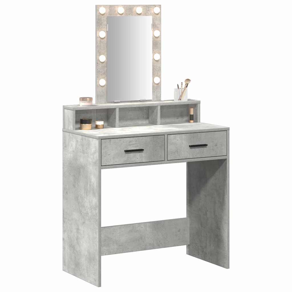 vidaXL Dressing Table Grey 79 x 41 x 140 cm Engineered Wood 3