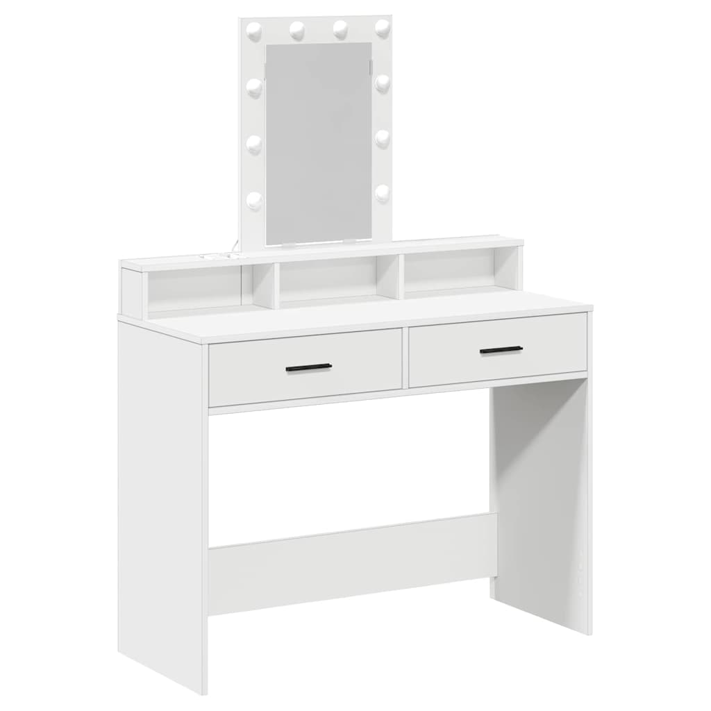 Dressing Table Brown Engineered Wood 100 x 41 x 140 cm White