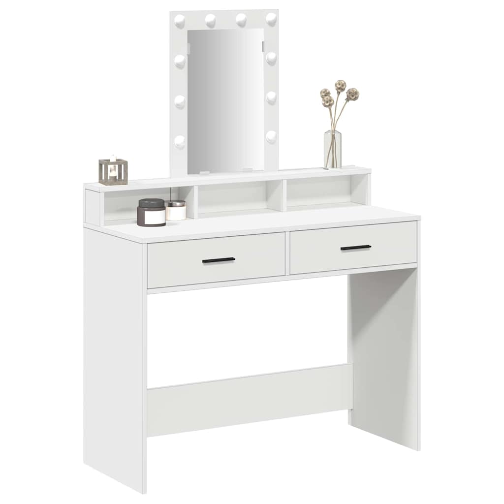 Dressing Table Brown Engineered Wood 100 x 41 x 140 cm White