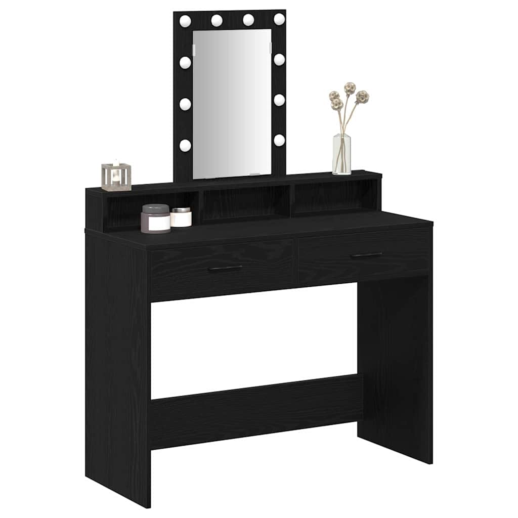 Dressing Table Brown Engineered Wood 100 x 41 x 140 cm Black oak