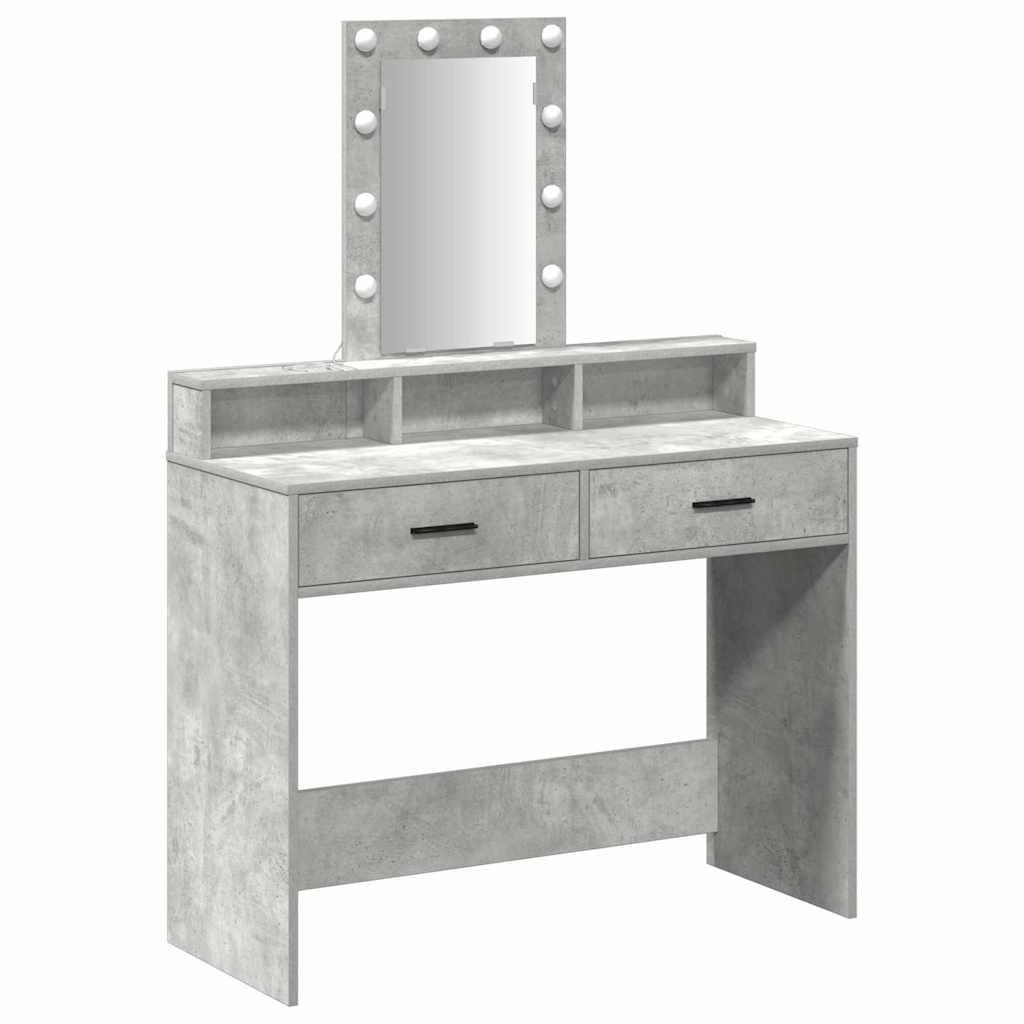 Dressing Table Brown Engineered Wood 100 x 41 x 140 cm Concrete grey