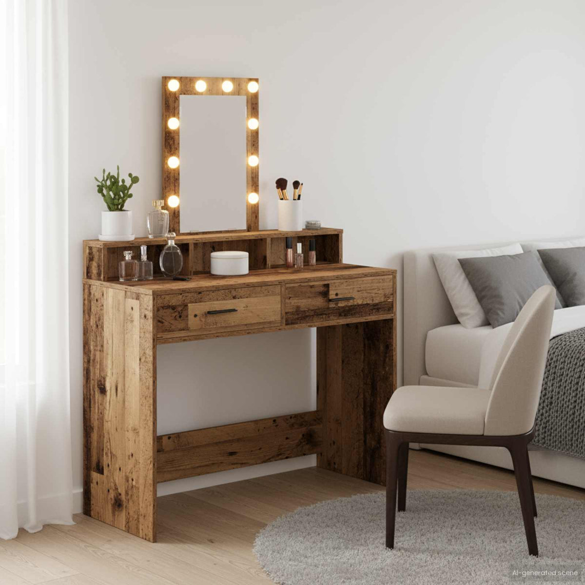 vidaXL Dressing Table Brown Engineered Wood 100 x 41 x 140 cm