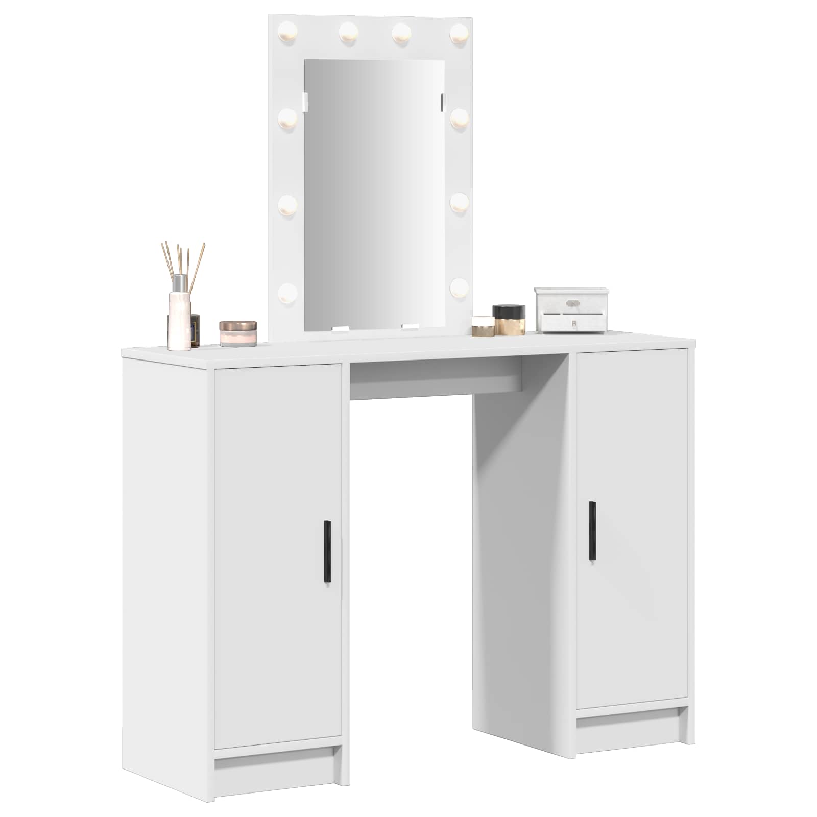 vidaXL Dressing Table White 102 x 33 x 135 cm Engineered Wood 3