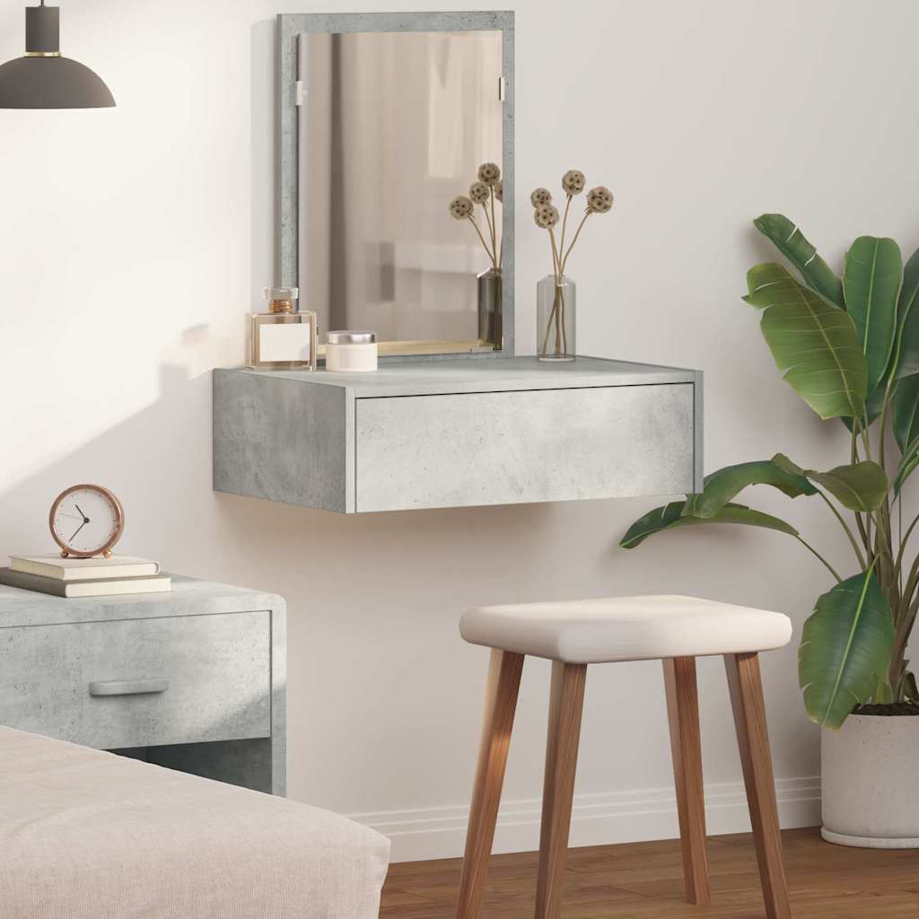 vidaXL Dressing Table Grey 60 x 40 x 70 cm Engineered Wood 1