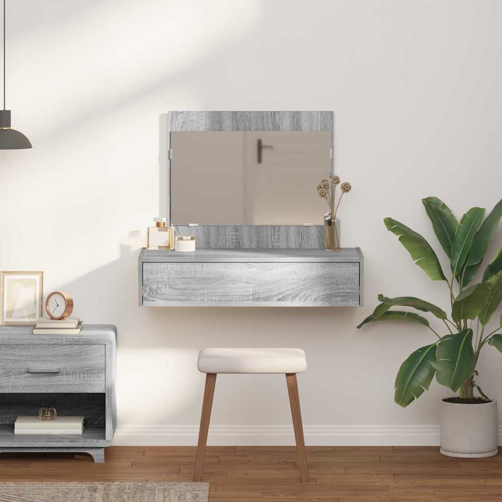 vidaXL Dressing Table Grey 83 x 40 x 70 cm Engineered Wood 4