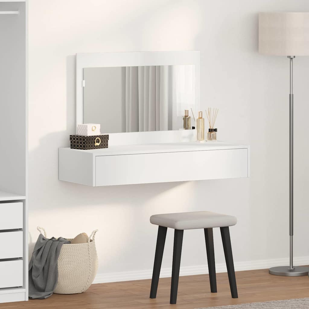 vidaXL Dressing Table White 100 x 40 x 70 cm Engineered Wood 4