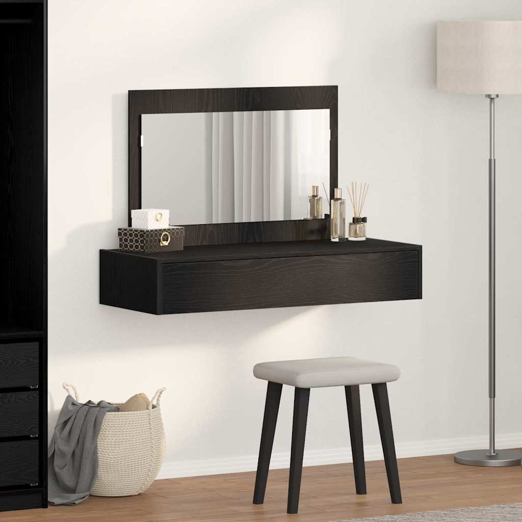 vidaXL Dressing Table Black 100 x 40 x 70 cm Engineered Wood 4