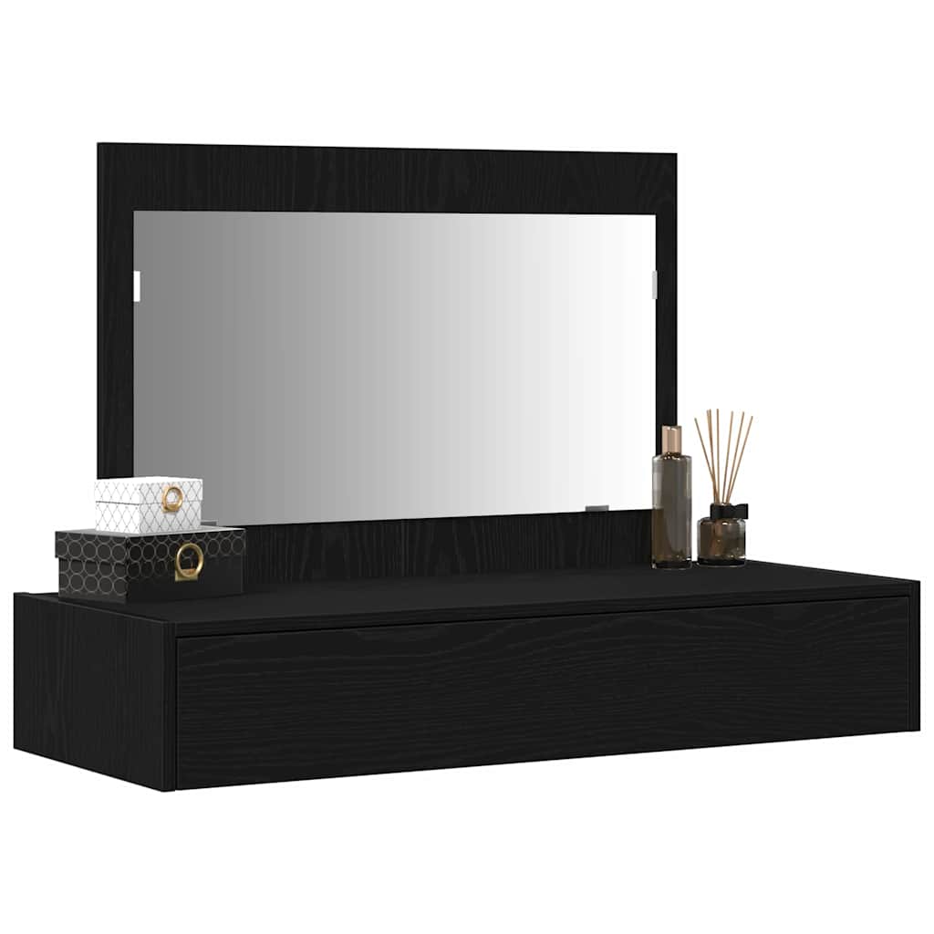 vidaXL Dressing Table Black 100 x 40 x 70 cm Engineered Wood 3