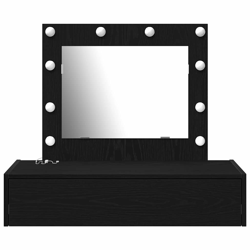 vidaXL Dressing Table Black 83 x 40 x 70 cm Engineered Wood 5
