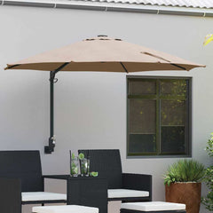 vidaXL Garden Parasol 248 x 248 x 148 cm Polyester and Steel Taupe 1