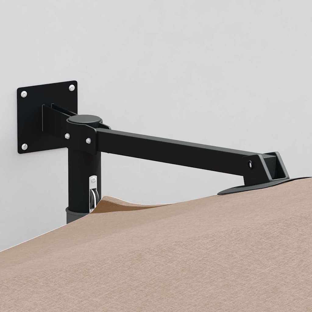 vidaXL Garden Parasol 248 x 248 x 148 cm Polyester and Steel Taupe 3