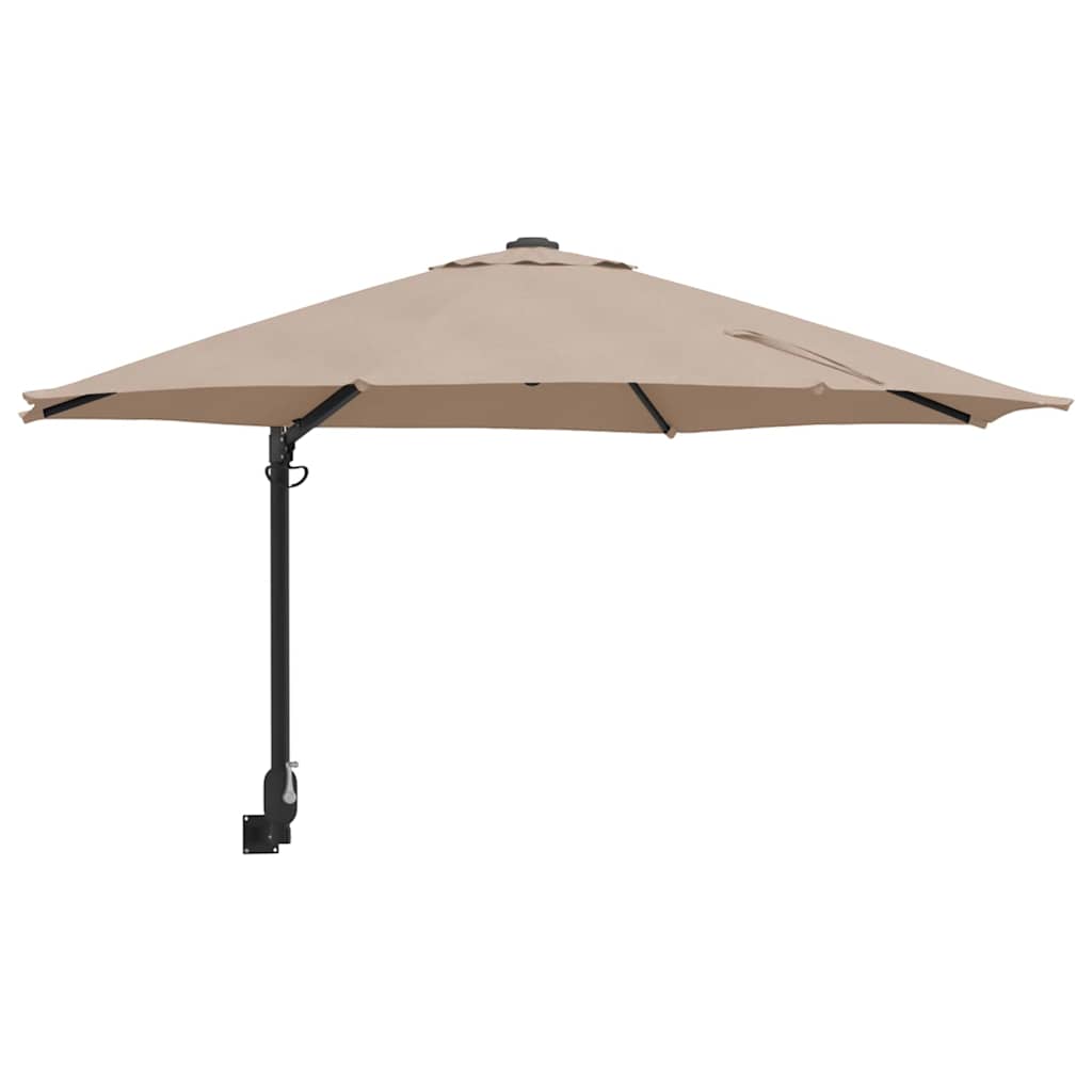 vidaXL Garden Parasol 248 x 248 x 148 cm Polyester and Steel Taupe 2