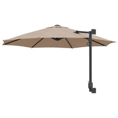 vidaXL Garden Parasol 248 x 248 x 148 cm Polyester and Steel Taupe 6