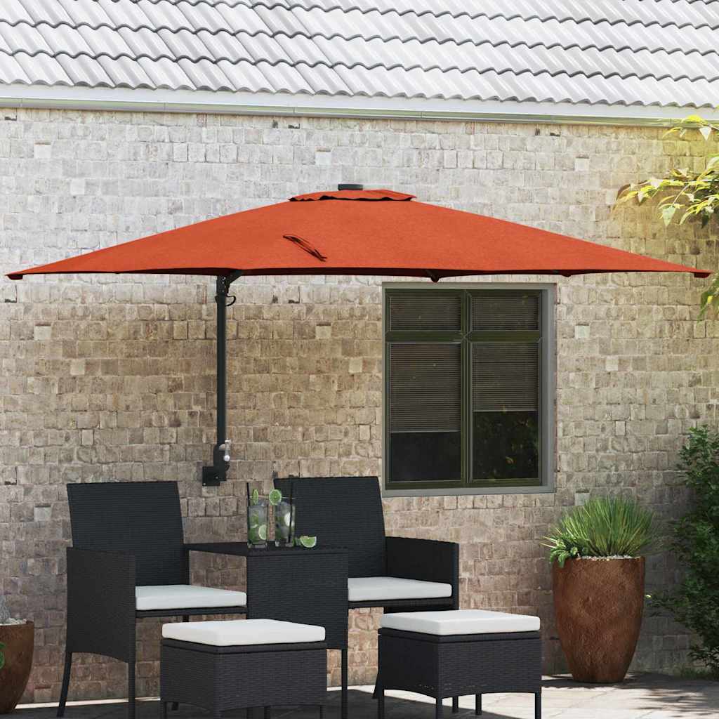 vidaXL Garden Parasol Terracotta 248.5 x 247.5 x 160 cm 1