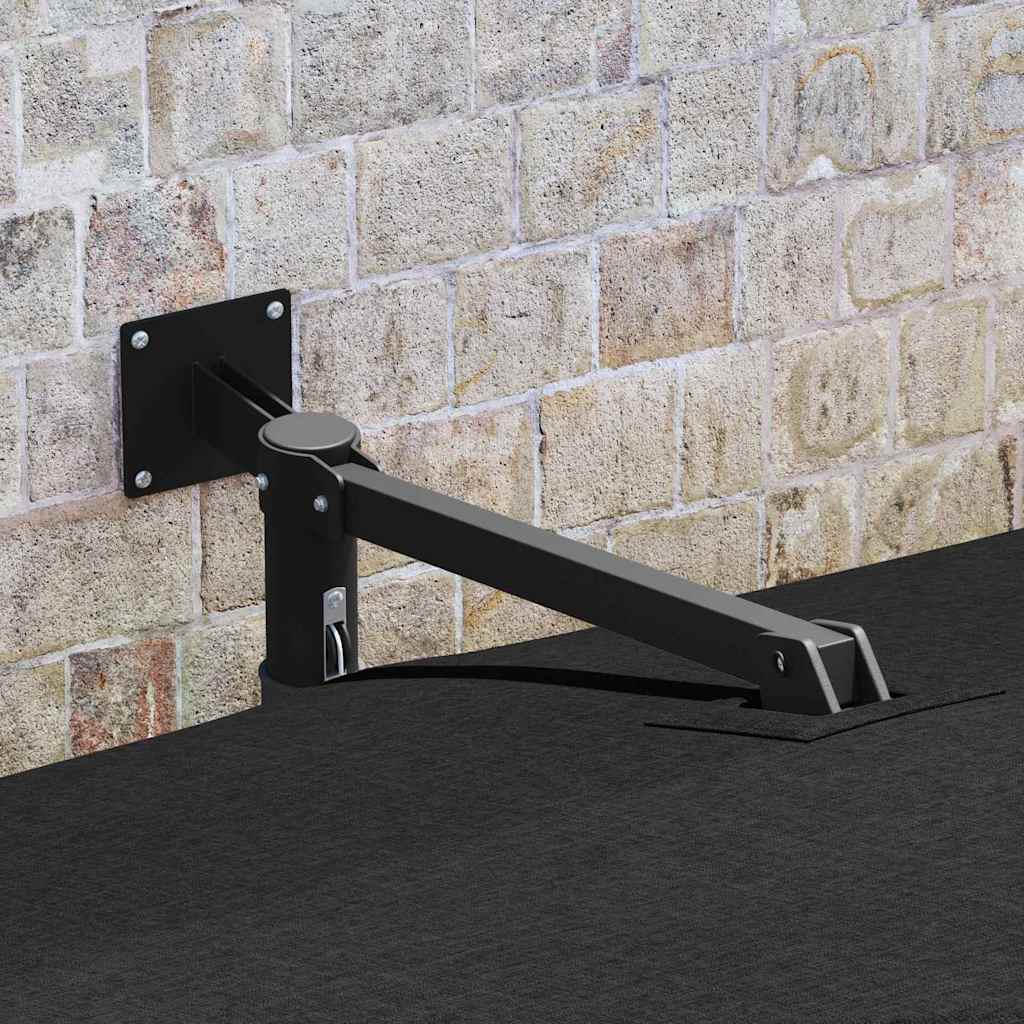 vidaXL Garden Parasol Black 248.5 x 247.5 x 160 cm Polyester and Steel 3