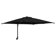 vidaXL Garden Parasol Black 248.5 x 247.5 x 160 cm Polyester and Steel 2