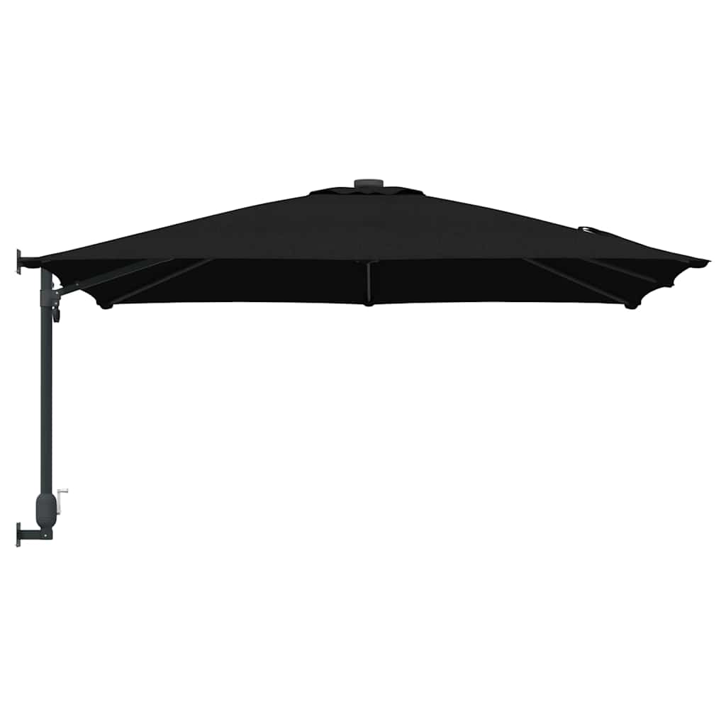 vidaXL Garden Parasol Black 248.5 x 247.5 x 160 cm Polyester and Steel 5