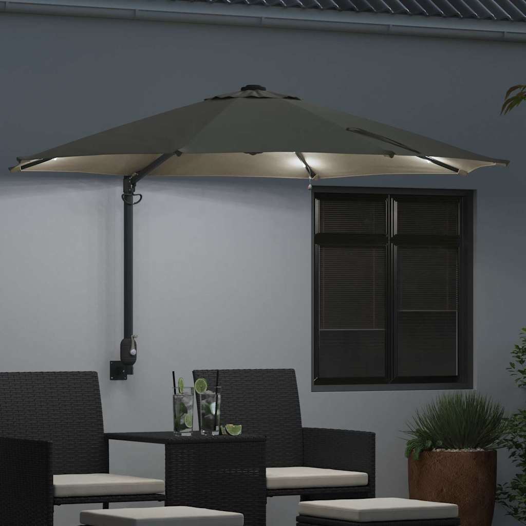 vidaXL Garden Parasol Sand 248 x 248 x 148 cm Polyester and Steel 3