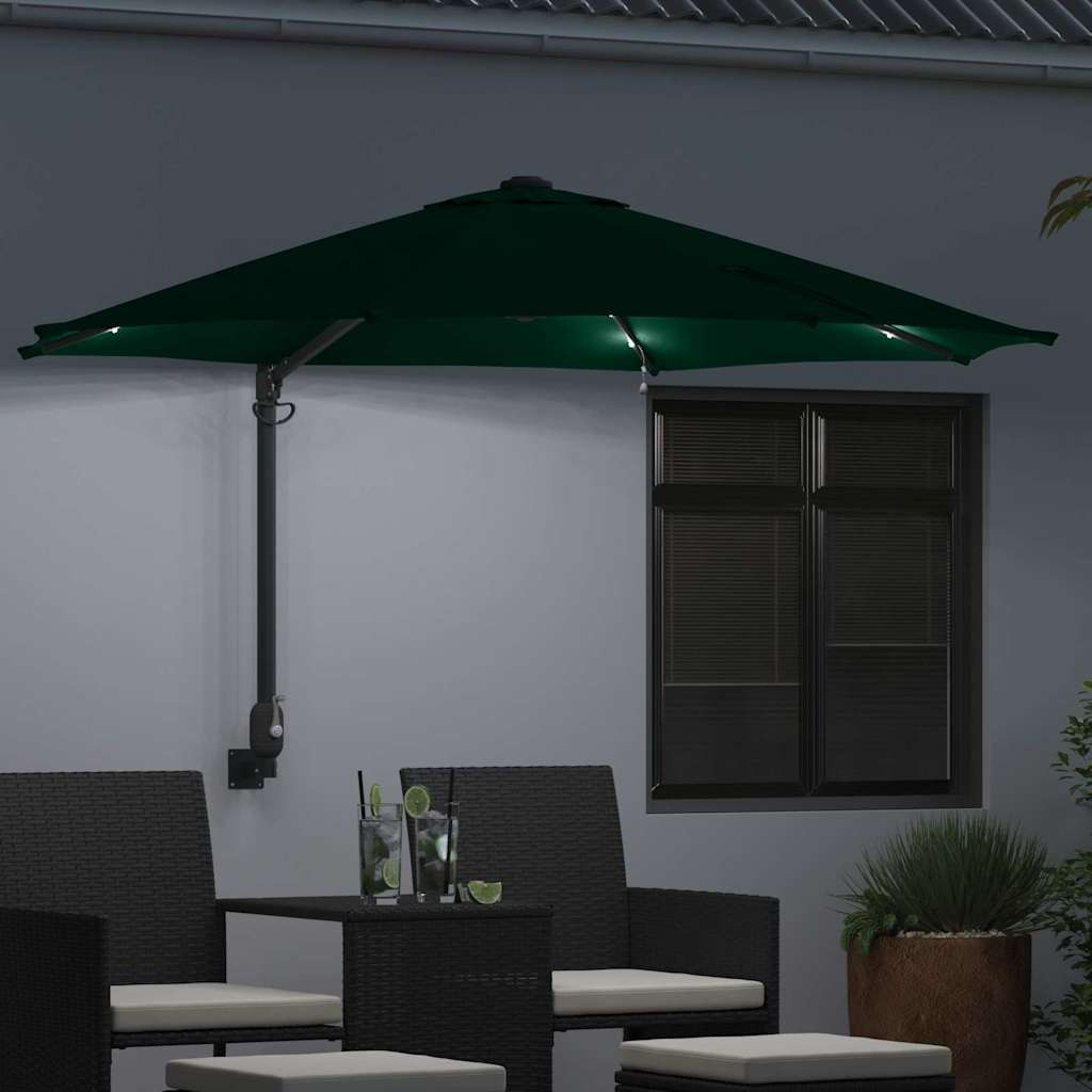vidaXL Garden Parasol Green 248 x 248 x 148 cm Polyester and Steel 3