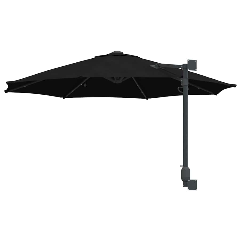 vidaXL Garden Parasol 248 x 248 x 148 cm Polyester and Steel Black 6