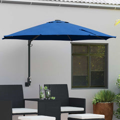 vidaXL Garden Parasol 248 x 248 x 148 cm Polyester and Steel Azurblau 1